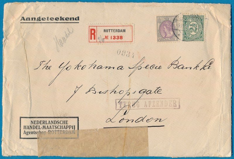 NEDERLAND R brief 1915 Rotterdam &quot;aangehouden door Duitschland&quot;