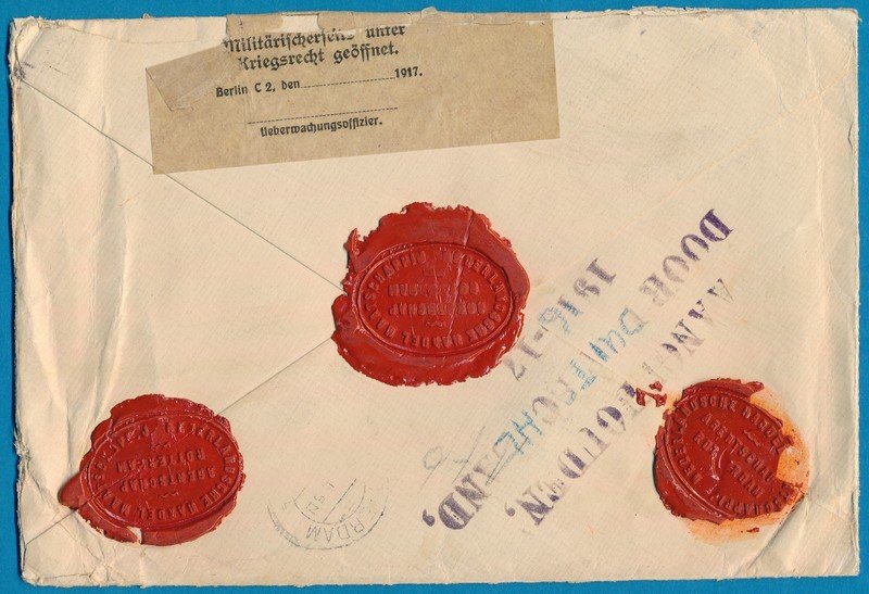 NEDERLAND R brief 1915 Rotterdam "aangehouden door Duitschland"