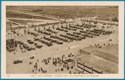 OLYMPIADE kaart Amsterdam 1928 Autopark * OLYMPIADE kaart Amsterdam 1928 Autopark *