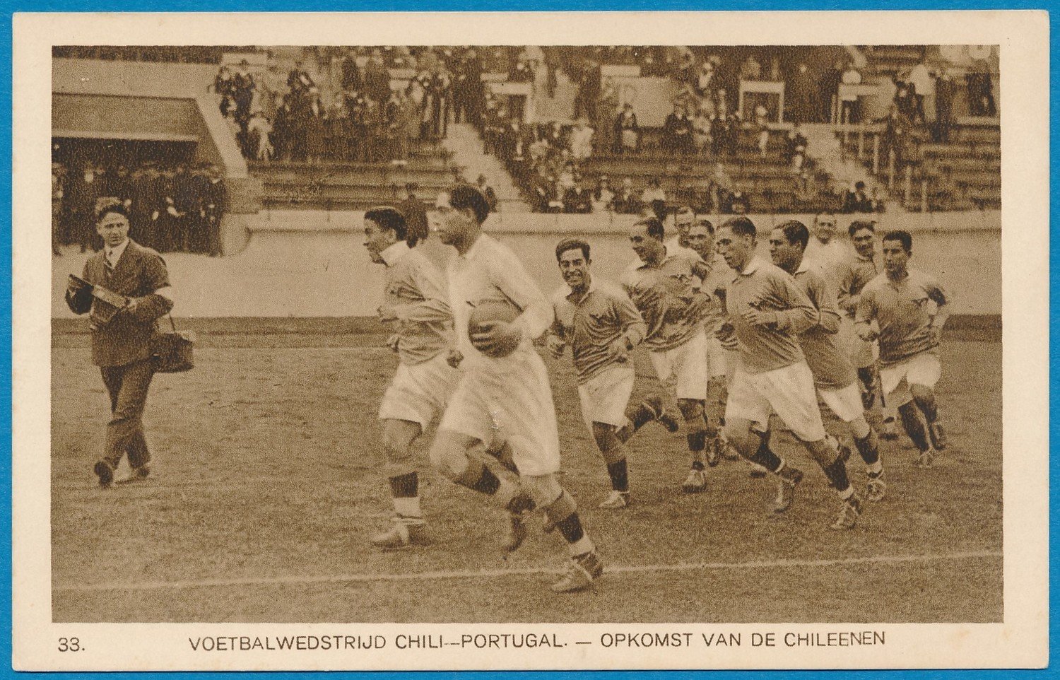 OLYMPIADE Amsterdam 1928 kaart voetbal wedstrijd ChiliPortugal