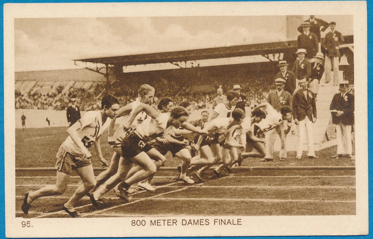 OLYMPIADE Amsterdam 1928 kaart hardlopen finale 800m  dames *