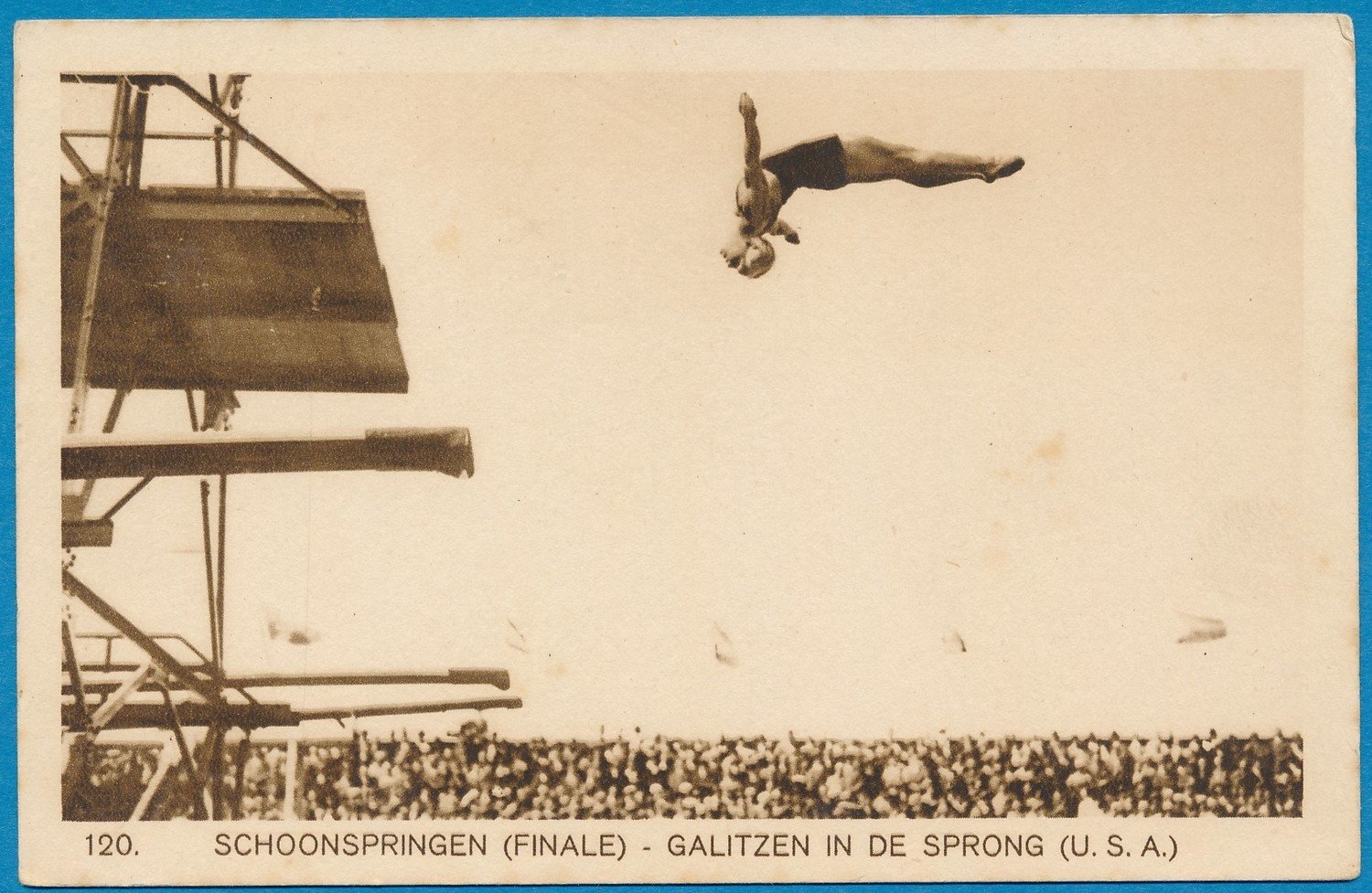 OLYMPIADE Amsterdam 1928 kaart schoonspringen finale *