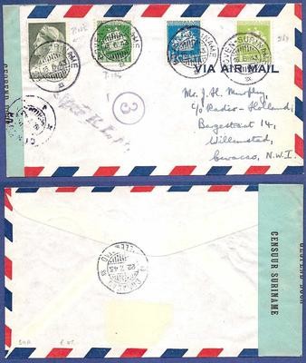 SURINAME censuur brief 1943 Boven-Suriname