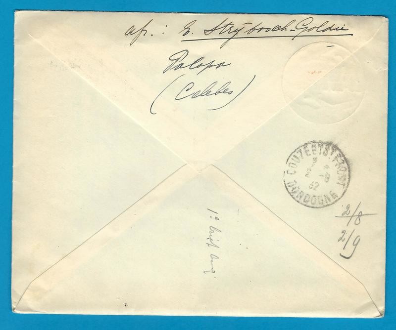 NETHERLANDS INDIES postal envelope1932 Paloppo to France 2