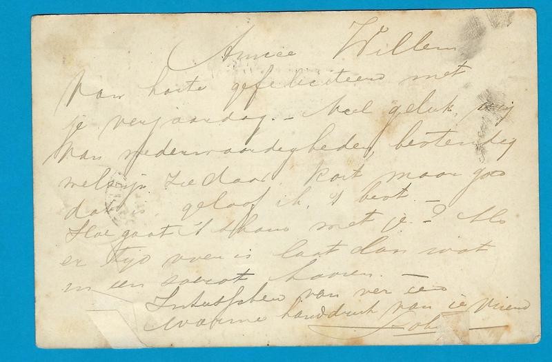 NETHERLANDS INDIES postal card 1890 line cancel TASIKMALAJA