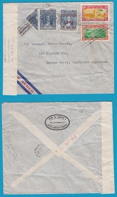 GUATEMALA air censored cover 1942 to Argentina