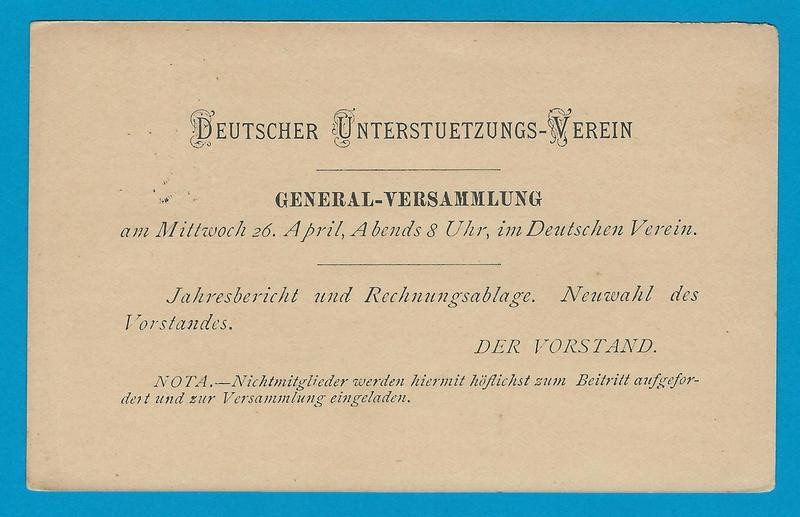 COSTA RICA postal card 1899 German society