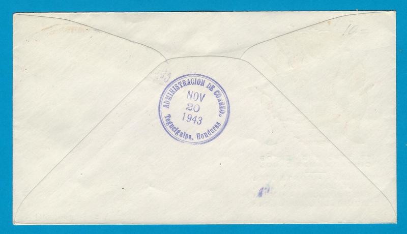 NICARAGUA TACA flight cover 1943 Nicaragua to Honduras