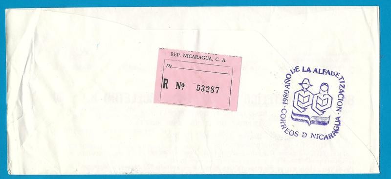 NICARAGUA R cover 1980 Managua sheetlet Olympics Moscow