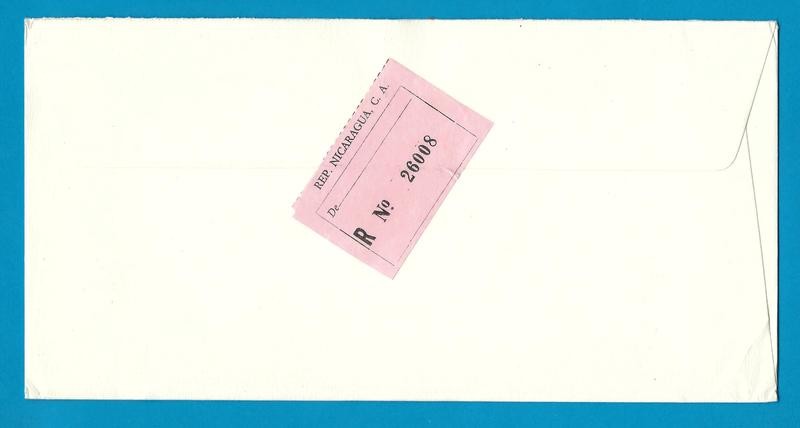 NICARAGUA R cover 1980 with turtle sheetlet Olympic overprint