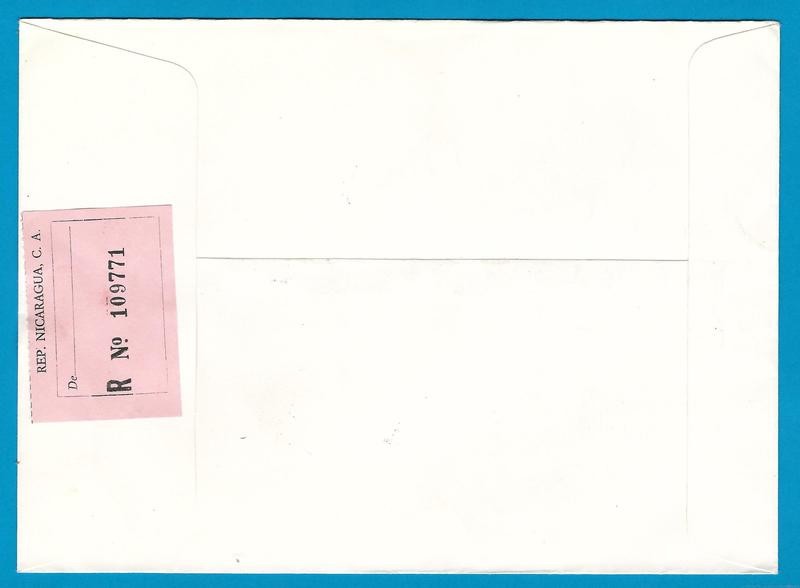 NICARAGUA R cover 1980 with revolution overprint