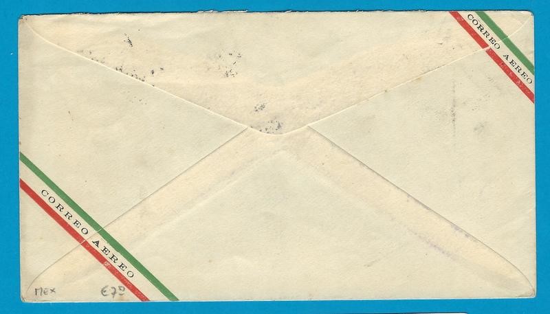 MEXICO uprated envelope 1929 Mexico DF to England