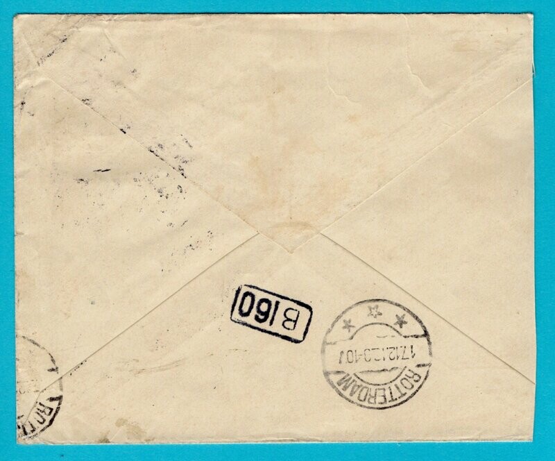 SURINAME envelop 1912 S.S. Marowijne naar Soest en doorgestuurd