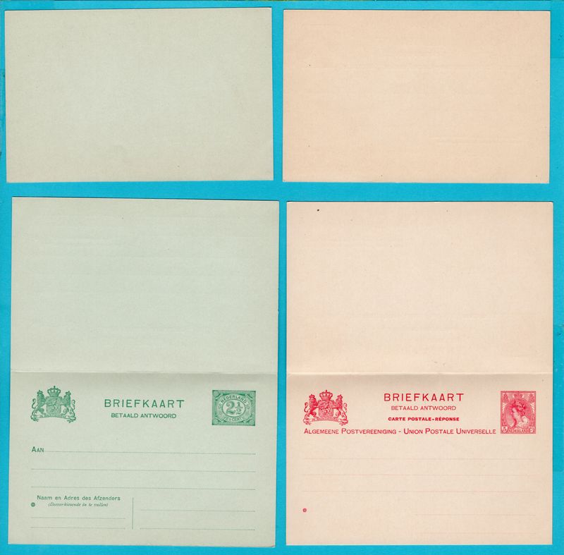 NEDERLAND briefkaarten met rozet 1908 Geuzendam #74-77 **