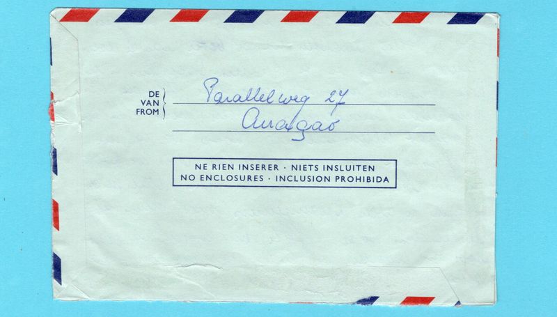 NEDERLANDSE ANTILLEN postblad 1975 Curaçao naar Den Haag (G4)