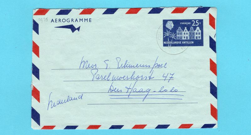 NEDERLANDSE ANTILLEN postblad 1975 Curaçao naar Den Haag (G4) NEDERLANDSE ANTILLEN postblad 1975 Curaçao naar Den Haag (G4)