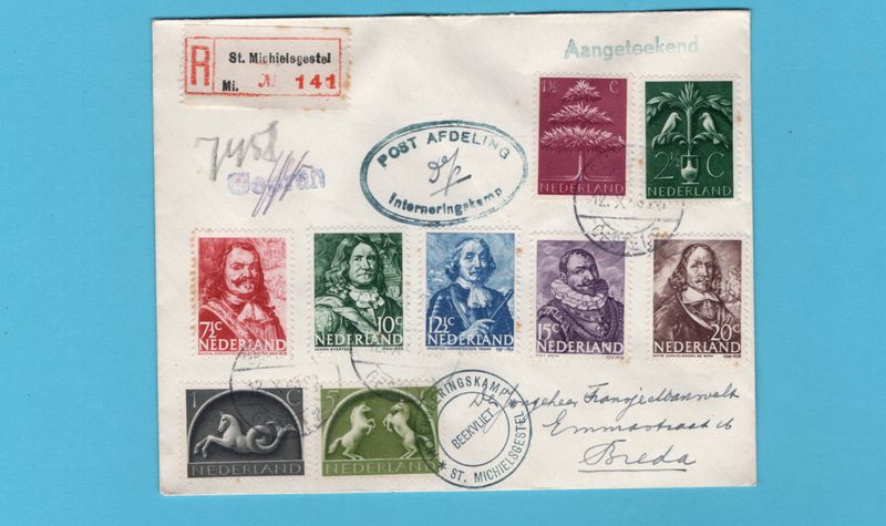 NEDERLAND R brief Interneringskamp Beekvliet 1943 St MichielsGestel