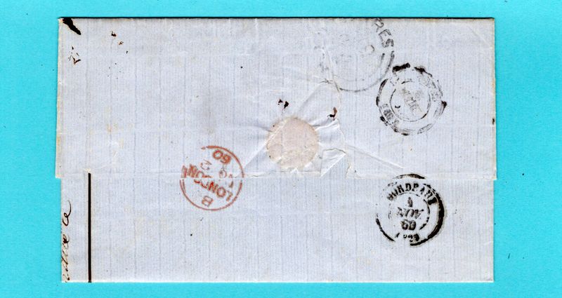 ARGENTINA entire 1860 Buenos Aires by British packet to Bordeaux