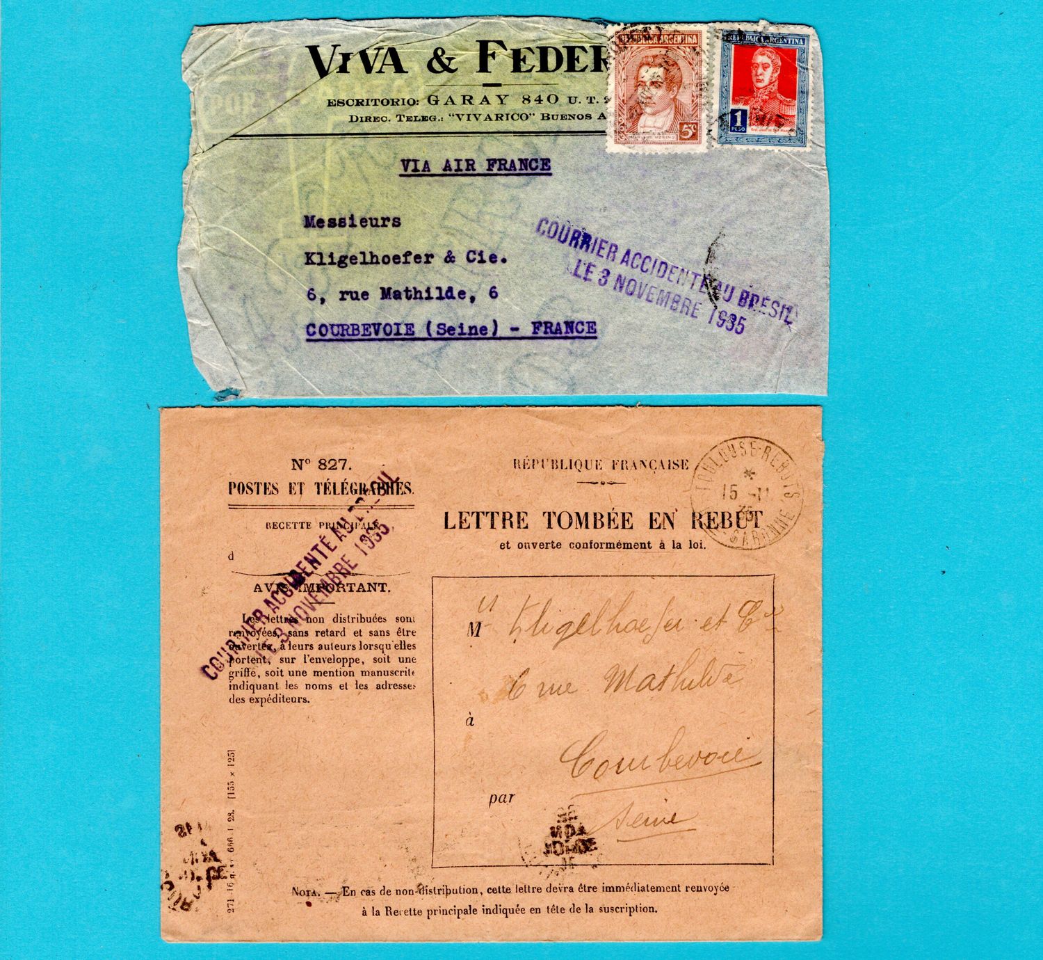 ARGENTINA Air France crash mail 1935 BA crashed near Aracaju ARGENTINA Air France crash mail 1935 BA crashed near Aracaju