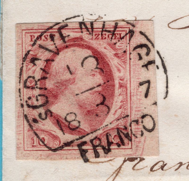 NEDERLAND briefomslag 1857 s'Gravenhage naar Zaandam