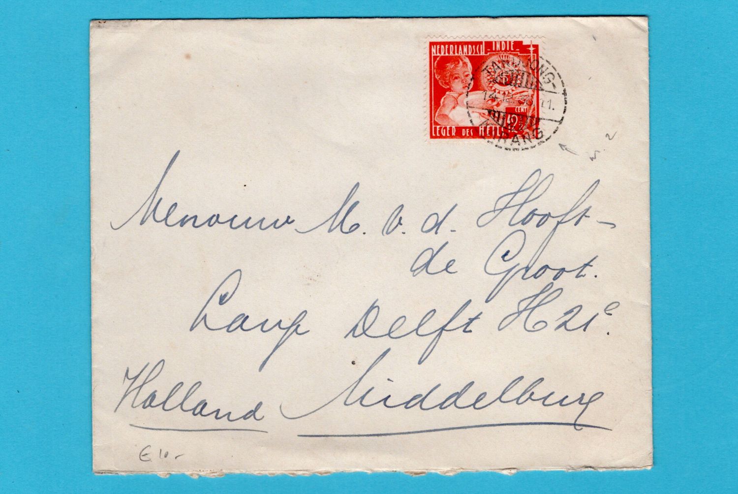 NETHERLANDS EAST INDIES cover 1936 Tandjong- Karang "2"