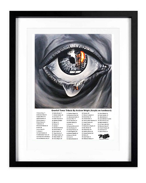'Eyesore' Grenfell Tower Tribute (signed limited edition prints) A3 Framed 'Eyesore' Grenfell Tower Tribute (signed limited edition prints) A3 Framed