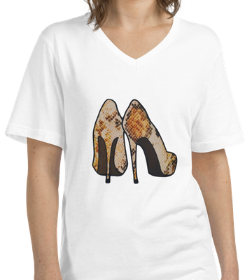 T-Shirt donna con ricamo &quot;SCARPE PITONE&quot;