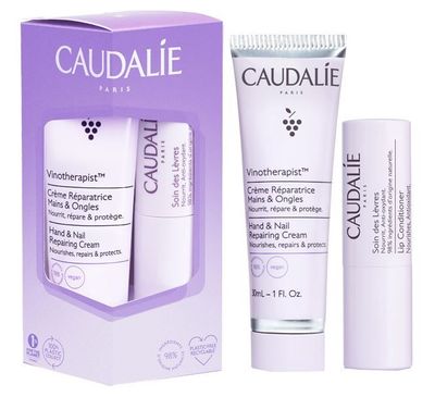 Caudalie Vinotherapist Crema Mani & Unghie 30ml + Trattamento Stick Labbra 4,5g
