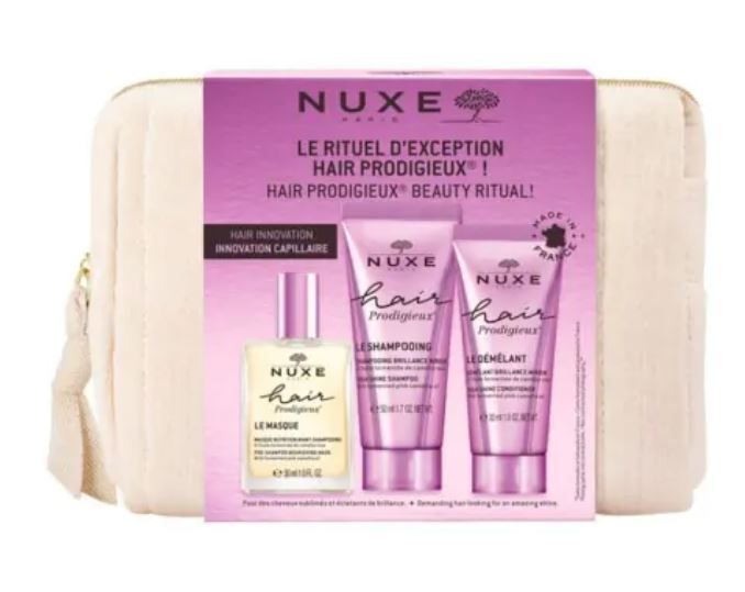 Trousse Capelli Nuxe Hair Prodigieux – Shampoo, Balsamo, Maschera