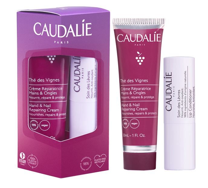 OFFERTA DOPPIA   Caudalie Vinotherapist Crema Mani & Unghie 30ml e  Caudalie The Des Vignes Crema Mani E Unghie 30ml +  DUE TrattamentI Stick Labbra 4,5g