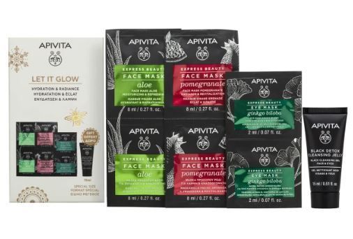 Apivita Promo Let It Glow Hydrating Face Mask 2 x 8 ml + Radiant Face Mask 2 x 8 ml + Anti-Dark Circles Face Mask 2 x 8 ml + Facial Cleansing Gel 15 ml Apivita Promo Let It Glow Hydrating Face Mask 2 x 8 ml + Radiant Face Mask 2 x 8 ml + Anti-Dark Circles Face Mask 2 x 8 ml + Facial Cleansing Gel 15 ml