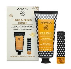 Apivita Cofanetto Regalo Hugs & Kisses Honey con Crema Mani Idratante al Miele 50ml + Balsamo Labbra con Miele 4,4 g Apivita Cofanetto Regalo Hugs & Kisses Honey con Crema Mani Idratante al Miele 50ml + Balsamo Labbra con Miele 4,4 g