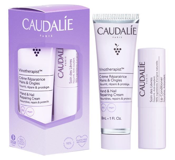 Caudalie Vinotherapist Crema Mani & Unghie 30ml + Trattamento Stick Labbra 4,5g