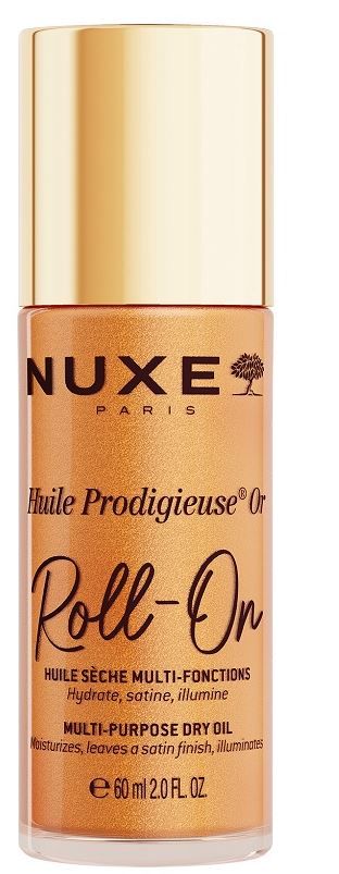 Nuxe Huile Prodigieuse Or Roll-On Olio Idratante Oro Idrata Satina ed Illumina, 60ml