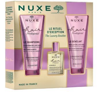 Nuxe Cofanetto Hair Prodigieux Maschera Pre-Shampoo 30ml + Shampoo 200ml + Balsamo 200ml