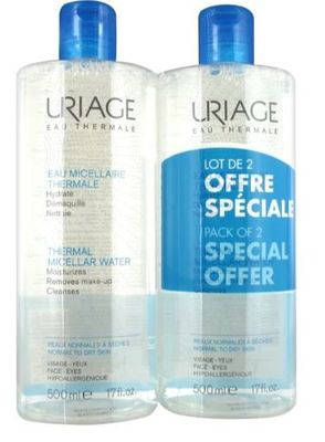 Uriage Eau Micellaire Thermale Acqua Micellare Detergente Pelle Normale o Secca PROMO BIPACK 500 + 500 ml Uriage Eau Micellaire Thermale Acqua Micellare Detergente Pelle Normale o Secca PROMO BIPACK 500 + 500 ml