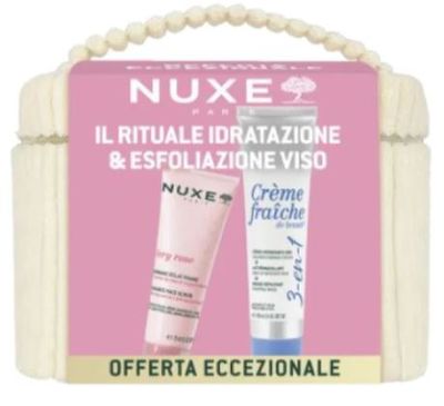 Nuxe Vanity Set Rituale Idratazione&Esfolianzione Creme Fraiche 3 in 1 100 ml + Very Rose Radiance Face Gommage 75 ml