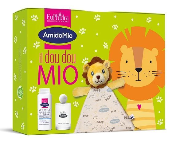 Cofanetto Doudou Mio 2025 set regalo per cura mamma e bebè polvere 100g + acqua di colonia 100ml
