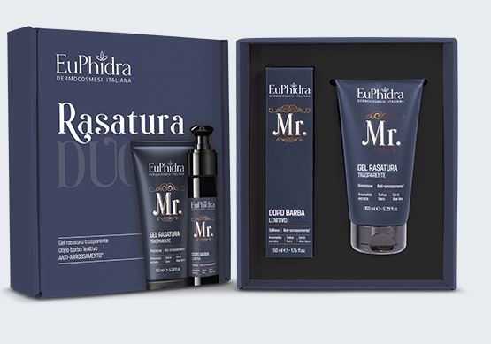 EUPHIDRA COFANETTO MR RASATURA GEL RASATURA TRASPARENTE 150 ML + DOPO BARBA LENITIVO 50 ML EUPHIDRA COFANETTO MR RASATURA GEL RASATURA TRASPARENTE 150 ML + DOPO BARBA LENITIVO 50 ML