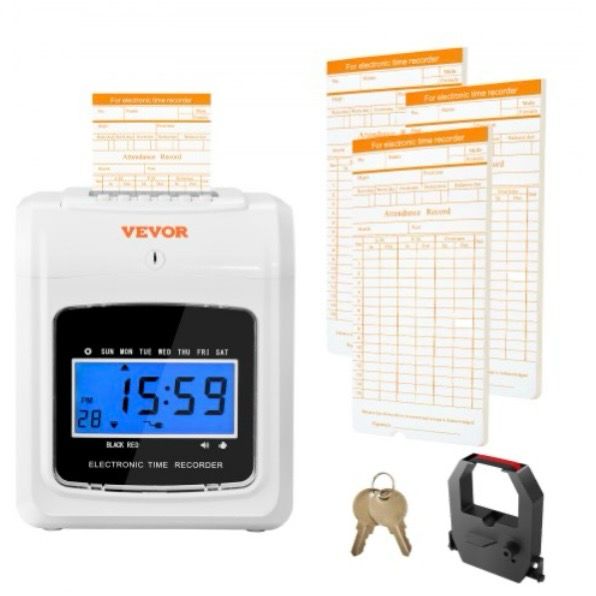 Vevor Pointeuse à Carte de Pointage Horaire Enregistreur de Présence.