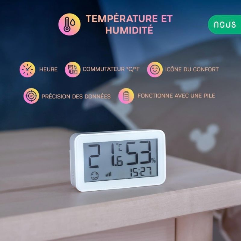 Nous E6 Thermomètre et Hygromètre Connecté Lcd ZigBee.