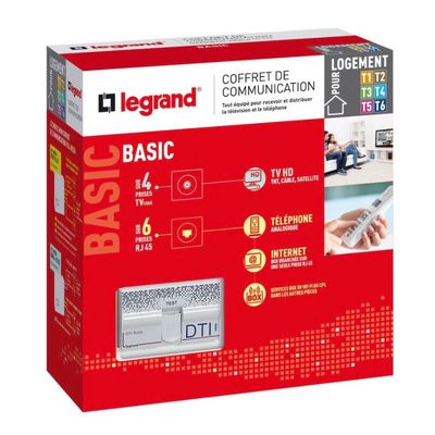 Legrand Drivia13 Coffret de Communication Multimédia Basic Spécial Rénovation Télévision et Téléphone Analogique.