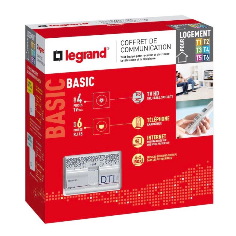 Legrand Drivia13 Coffret de Communication Multimédia Basic Spécial Rénovation Télévision et Téléphone Analogique.
