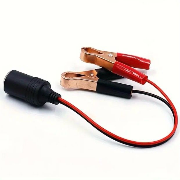Adaptateur Prise Allume Cigare raccordement sur Batterie par Pinces.