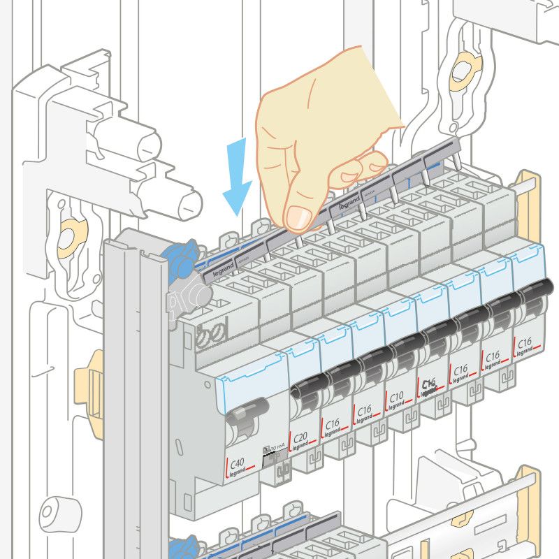 Legrand Kit de Répartition pour Coffrets Drivia avec Peigne d&#39;alimentation Verticale et Horizontale.