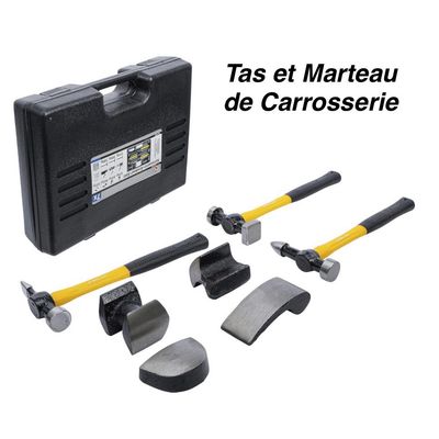 Bgs Diy Kit de Débosselage de Carrosserie 7 Pièces Marteaux et Tas.