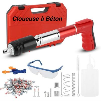El Live Cloueuse à béton avec 200 clous, Pistolet à Ongles Manuel Réglable à 5 Vitesses.