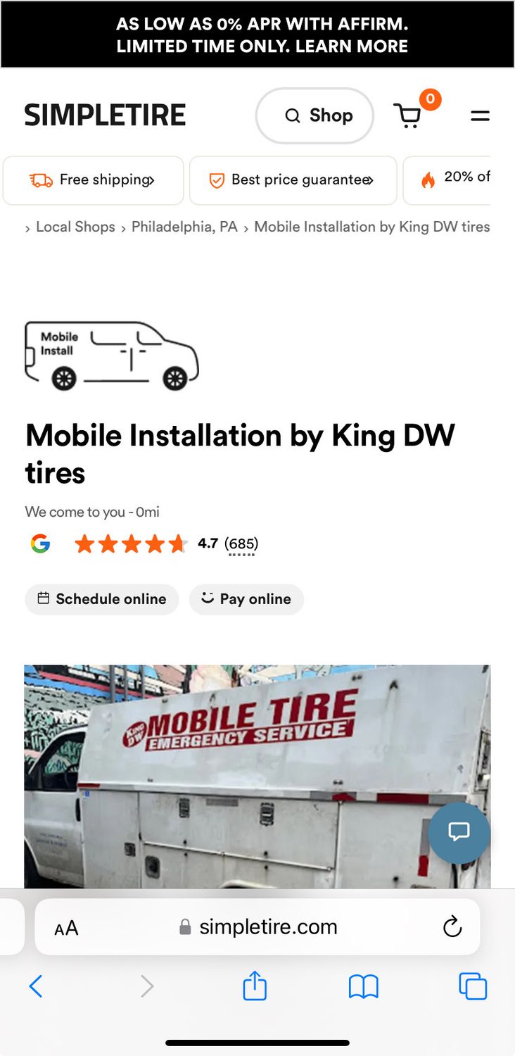 Mobile tire Emergency tire included