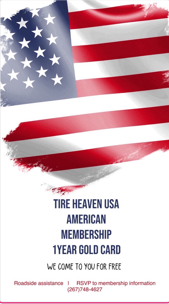 Tire USA Membership 1year - Flat Tire Repair - Gas - Jumpstart- Lockout