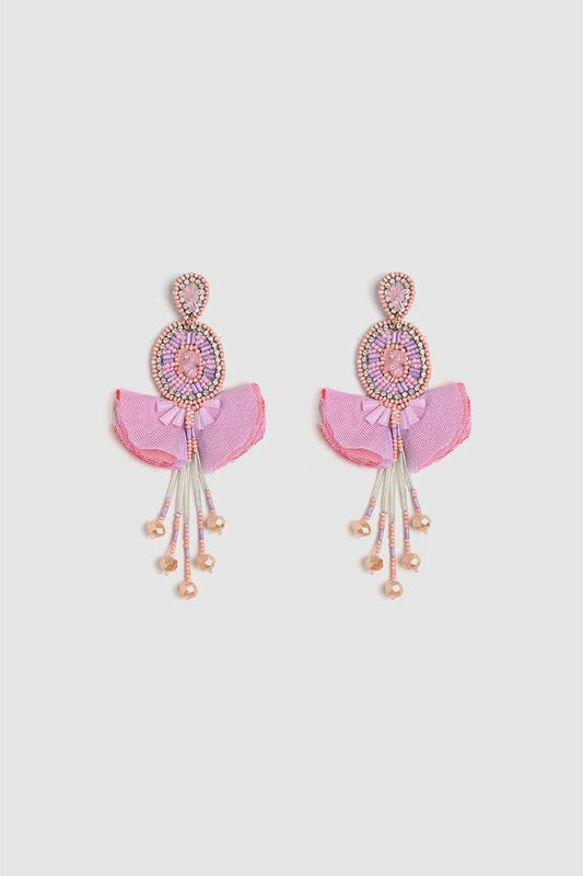 Pink Blossom Beaded Earrings
